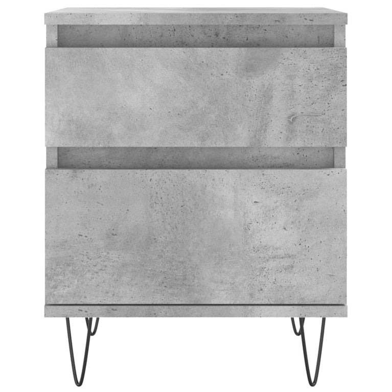 Nachtkastje 40x35x50 cm bewerkt hout betongrijs MeubelReus