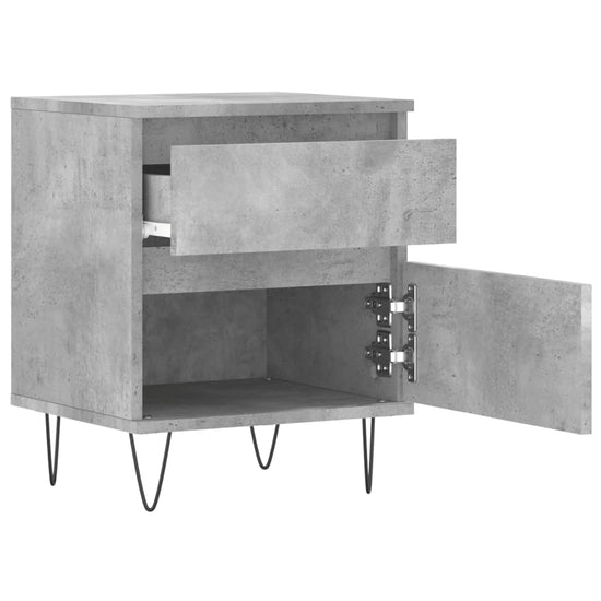 Nachtkastje 40x35x50 cm bewerkt hout betongrijs MeubelReus