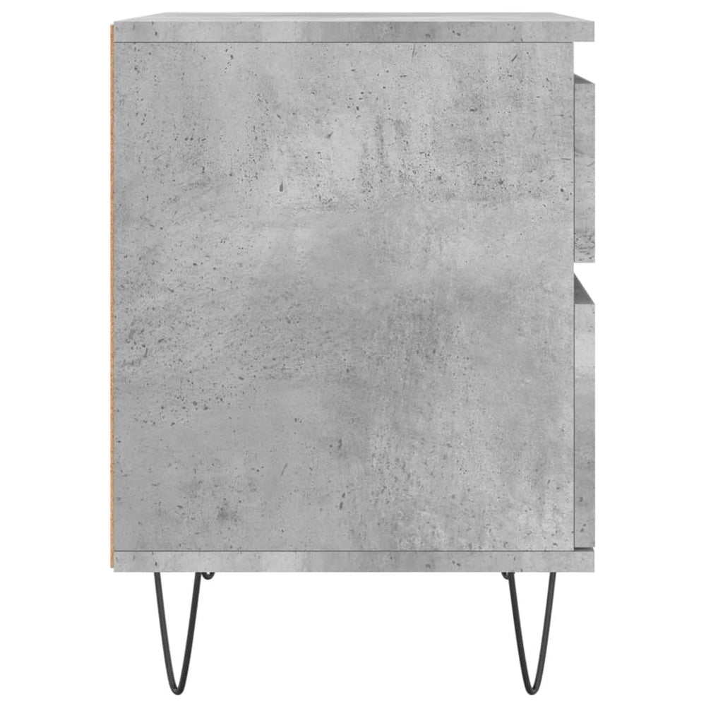 Nachtkastje 40x35x50 cm bewerkt hout betongrijs MeubelReus