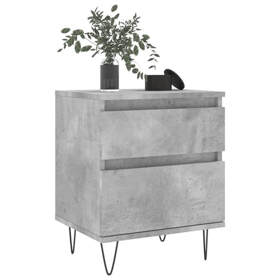 Nachtkastjes 2 st 40x35x50 cm bewerkt hout betongrijs MeubelReus