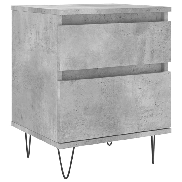 Nachtkastjes 2 st 40x35x50 cm bewerkt hout betongrijs MeubelReus