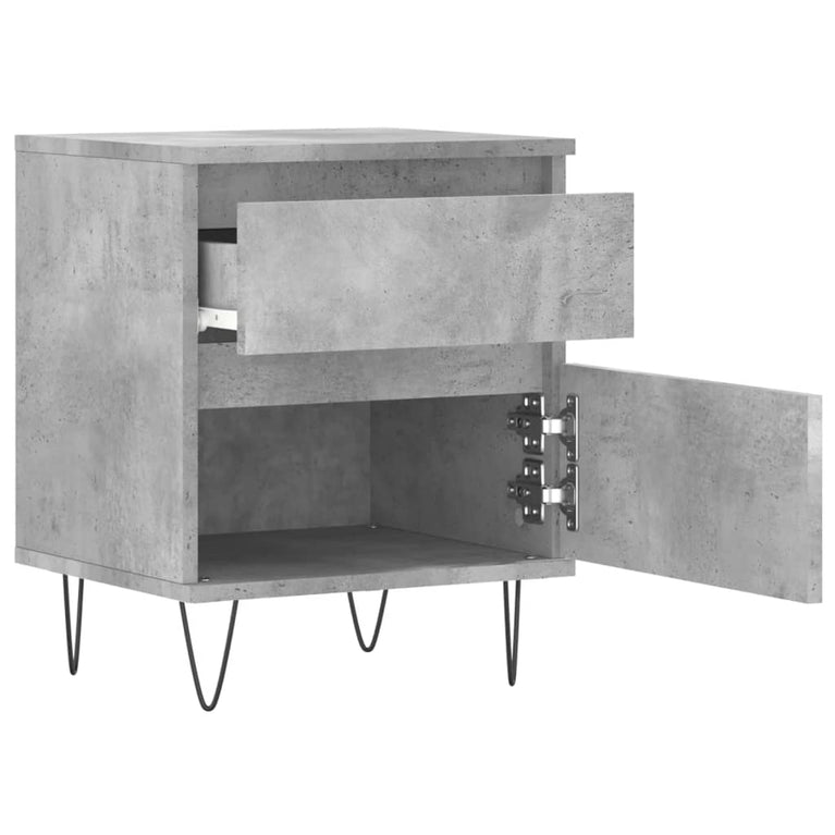 Nachtkastjes 2 st 40x35x50 cm bewerkt hout betongrijs MeubelReus