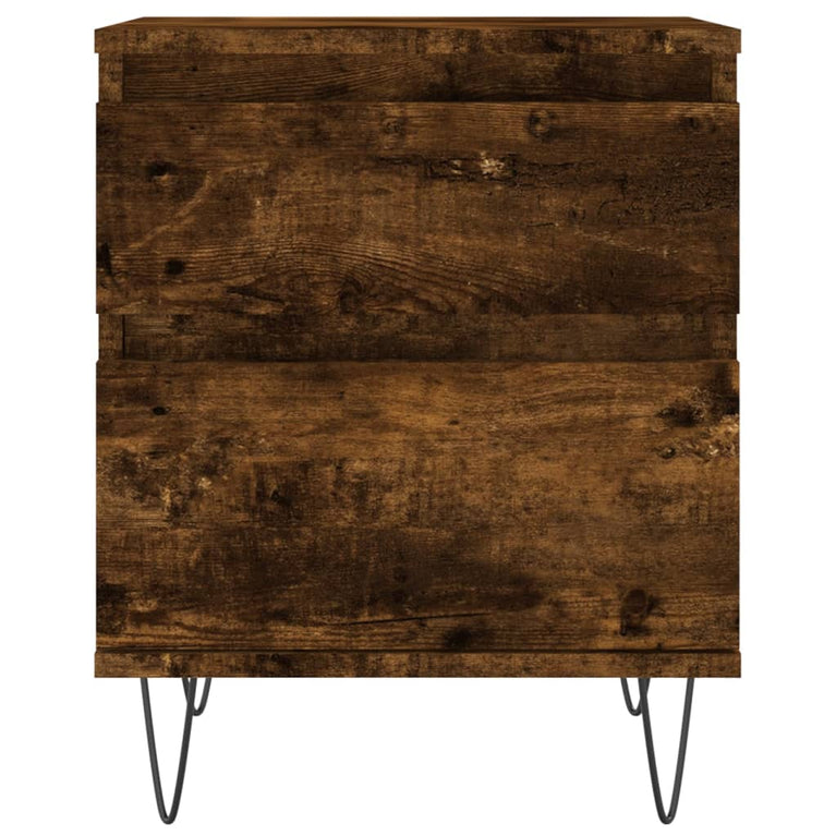 Nachtkastje 40x35x50 cm bewerkt hout gerookt eikenkleurig MeubelReus