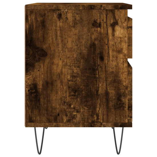 Nachtkastje 40x35x50 cm bewerkt hout gerookt eikenkleurig MeubelReus
