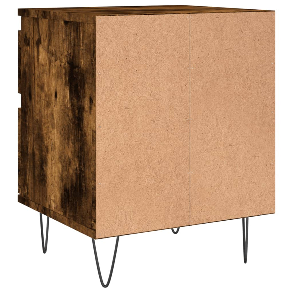 Nachtkastje 40x35x50 cm bewerkt hout gerookt eikenkleurig MeubelReus
