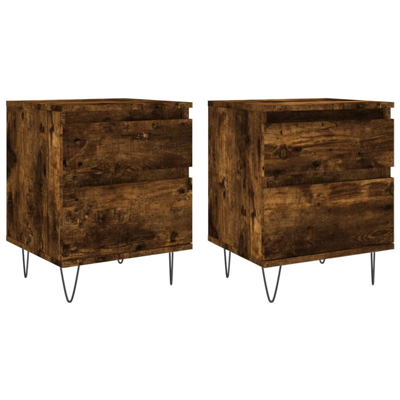 Nachtkastjes 2 st 40x35x50 cm bewerkt hout gerookt eikenkleurig MeubelReus