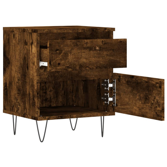 Nachtkastjes 2 st 40x35x50 cm bewerkt hout gerookt eikenkleurig MeubelReus
