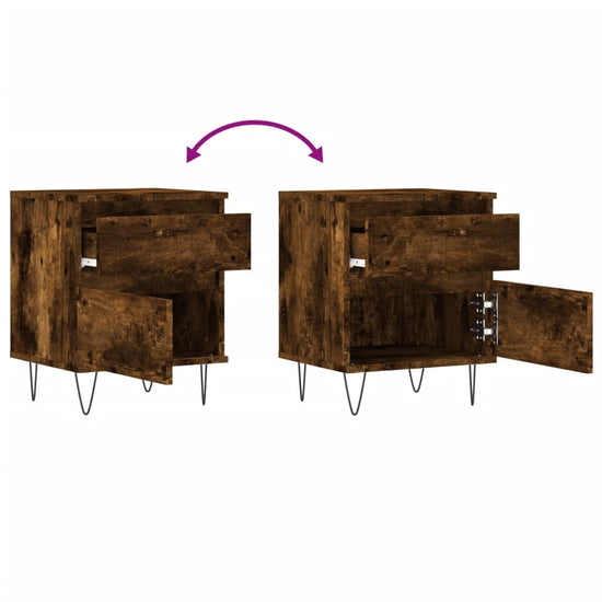 Nachtkastjes 2 st 40x35x50 cm bewerkt hout gerookt eikenkleurig MeubelReus