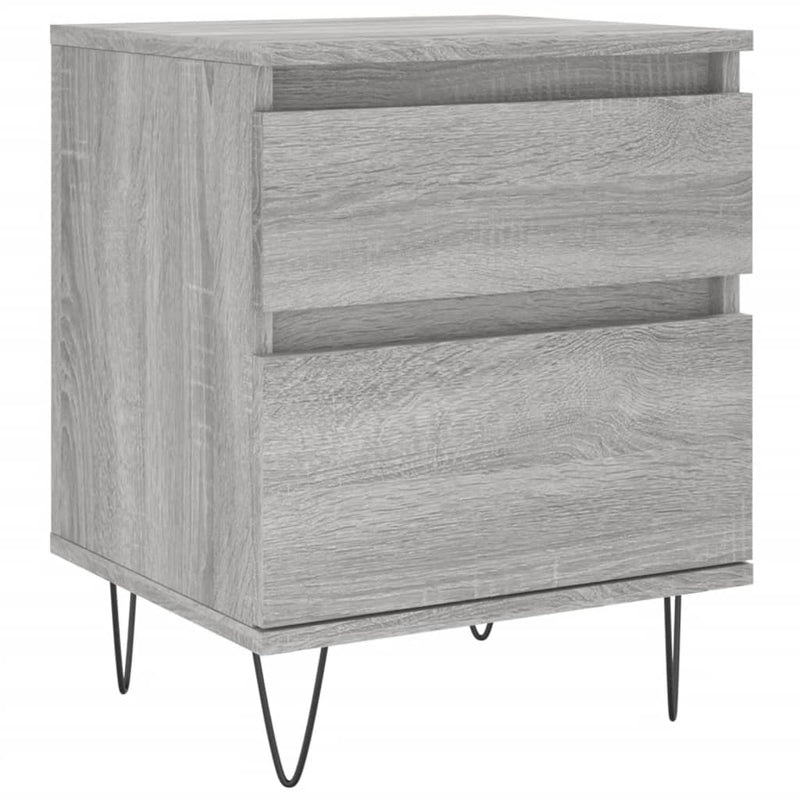 Nachtkastje 40x35x50 cm bewerkt hout grijs sonoma eikenkleurig MeubelReus