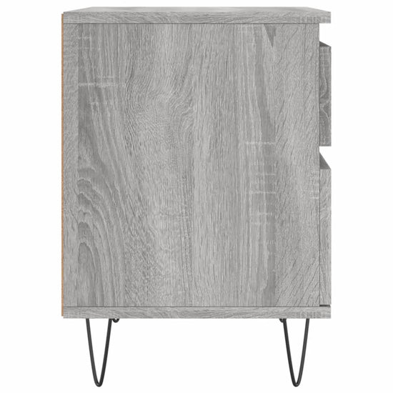 Nachtkastje 40x35x50 cm bewerkt hout grijs sonoma eikenkleurig MeubelReus