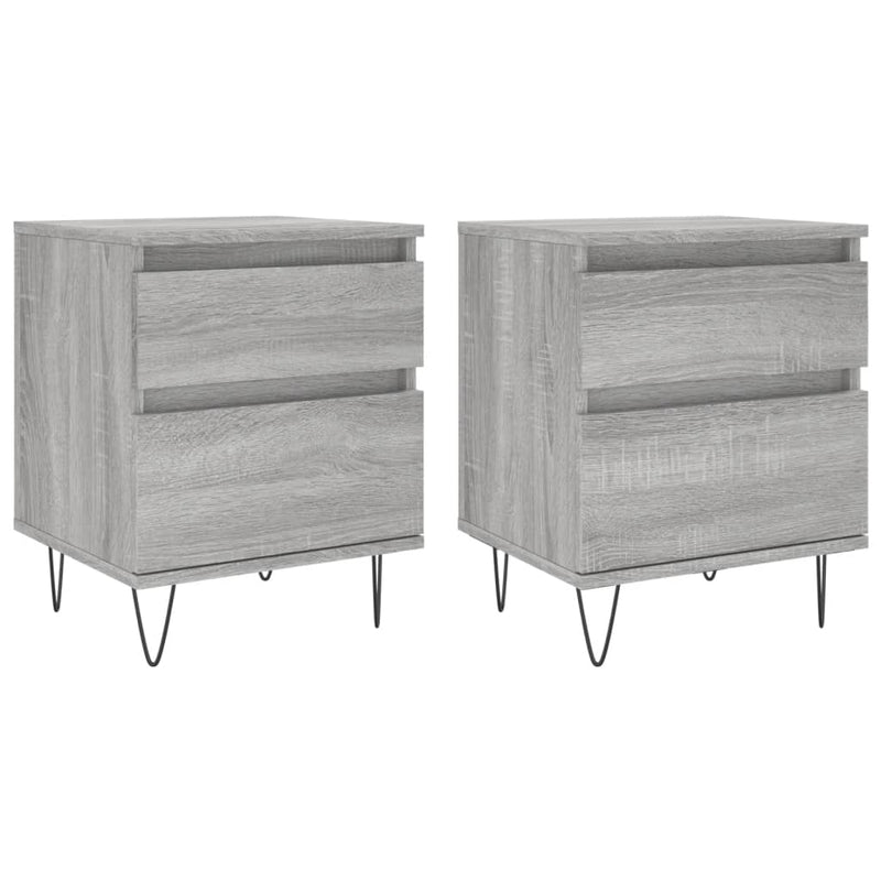 Nachtkastjes 2 st 40x35x50 cm bewerkt hout grijs sonoma eiken MeubelReus