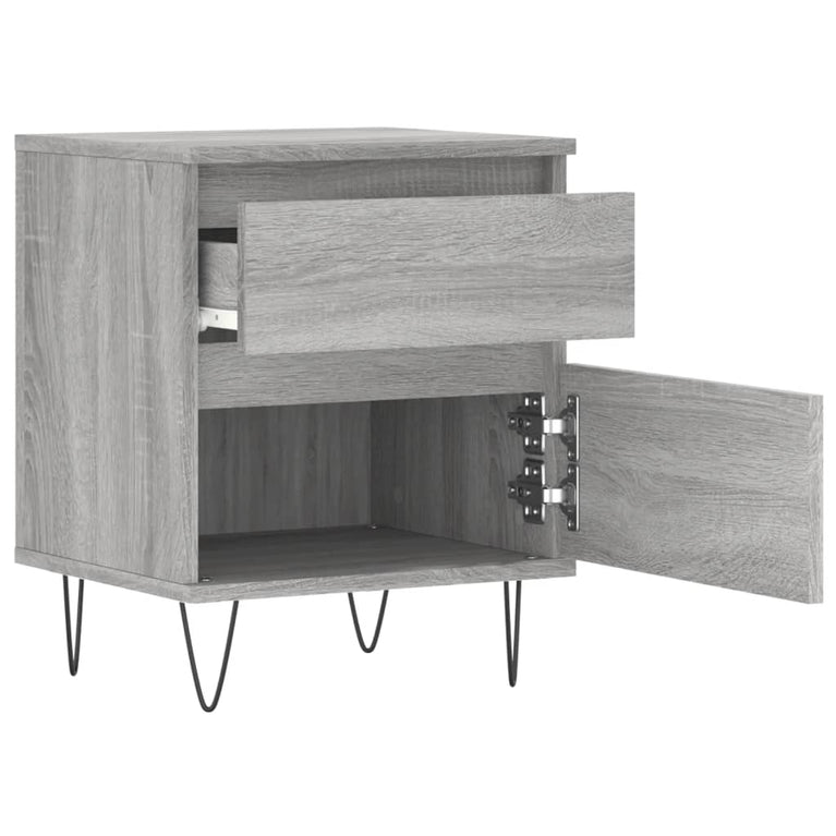 Nachtkastjes 2 st 40x35x50 cm bewerkt hout grijs sonoma eiken MeubelReus