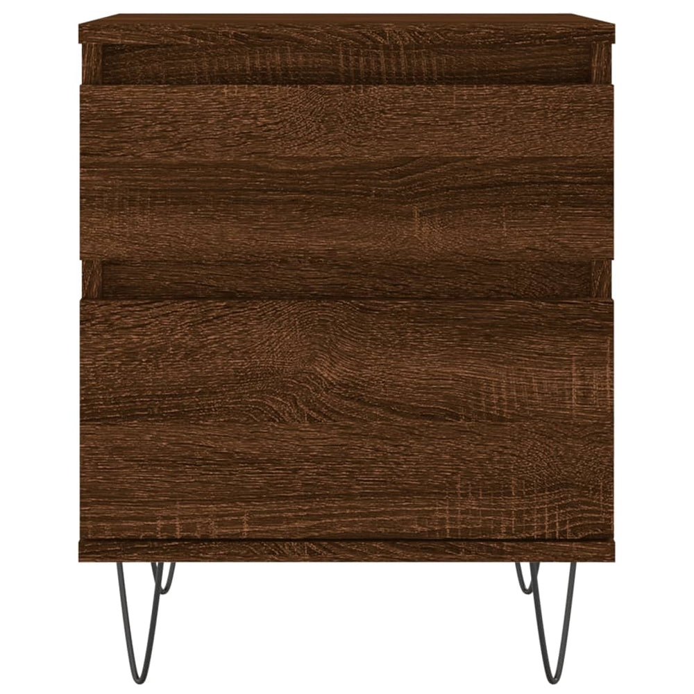 Nachtkastje 40x35x50 cm bewerkt hout bruin eikenkleur MeubelReus