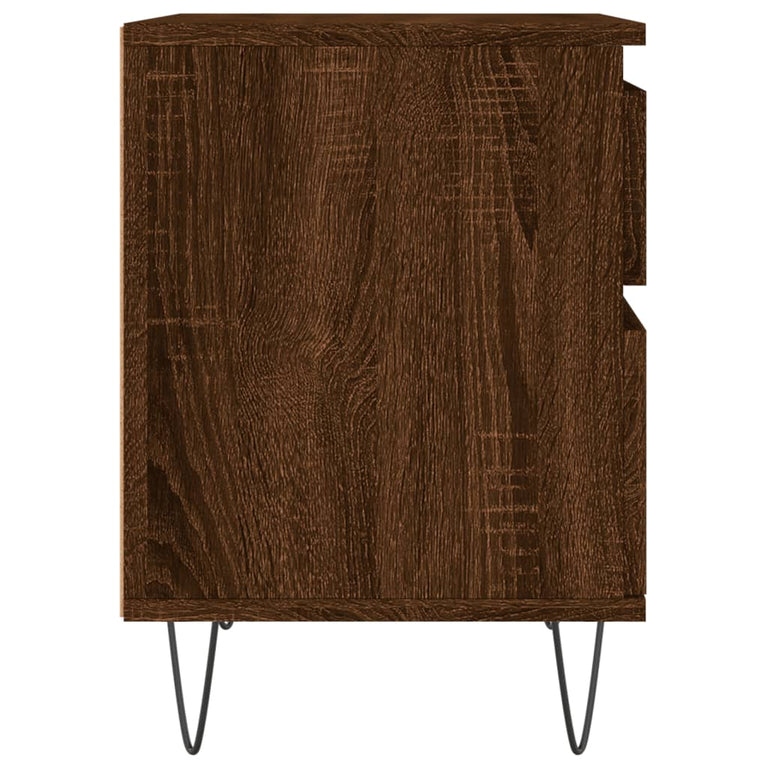 Nachtkastje 40x35x50 cm bewerkt hout bruin eikenkleur MeubelReus