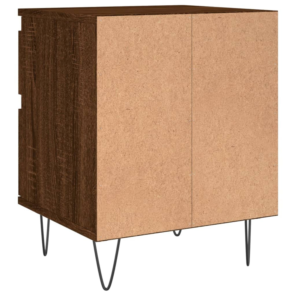 Nachtkastje 40x35x50 cm bewerkt hout bruin eikenkleur MeubelReus