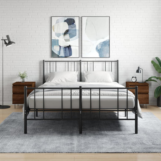 Nachtkastjes 2 st 40x35x50 cm bewerkt hout bruin eikenkleur MeubelReus