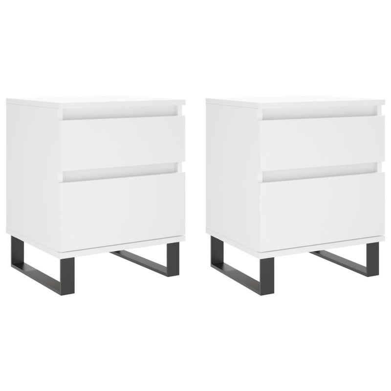 Nachtkastjes 2 st 40x35x50 cm bewerkt hout wit MeubelReus