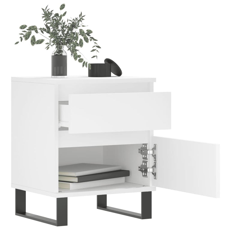 Nachtkastjes 2 st 40x35x50 cm bewerkt hout wit MeubelReus