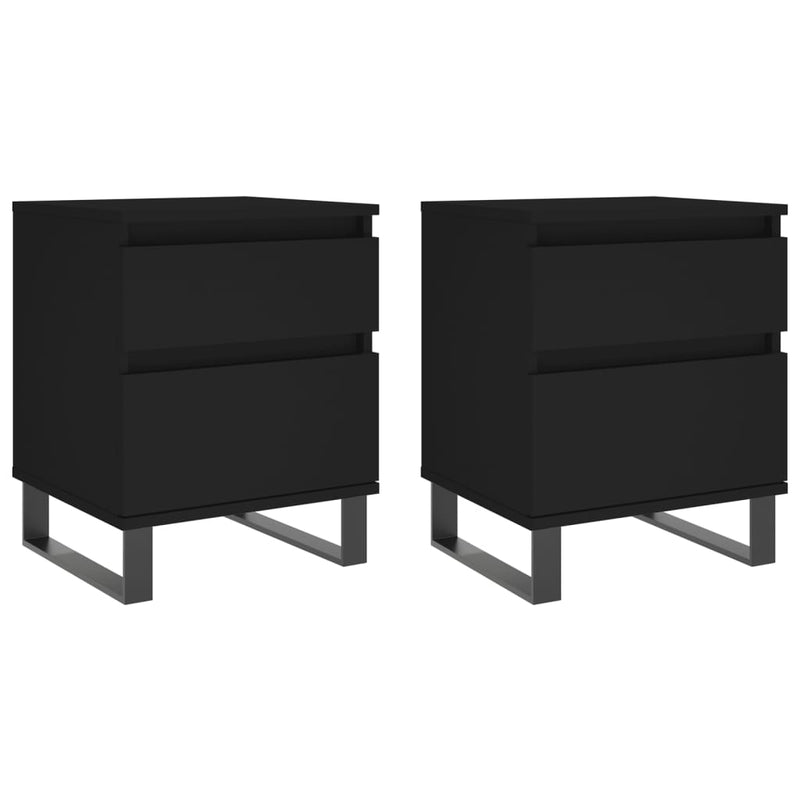 Nachtkastjes 2 st 40x35x50 cm bewerkt hout zwart MeubelReus