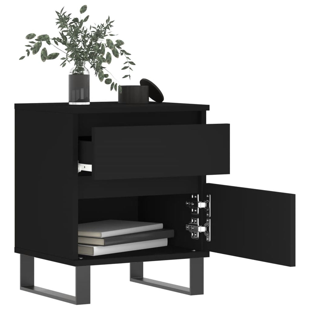 Nachtkastjes 2 st 40x35x50 cm bewerkt hout zwart MeubelReus