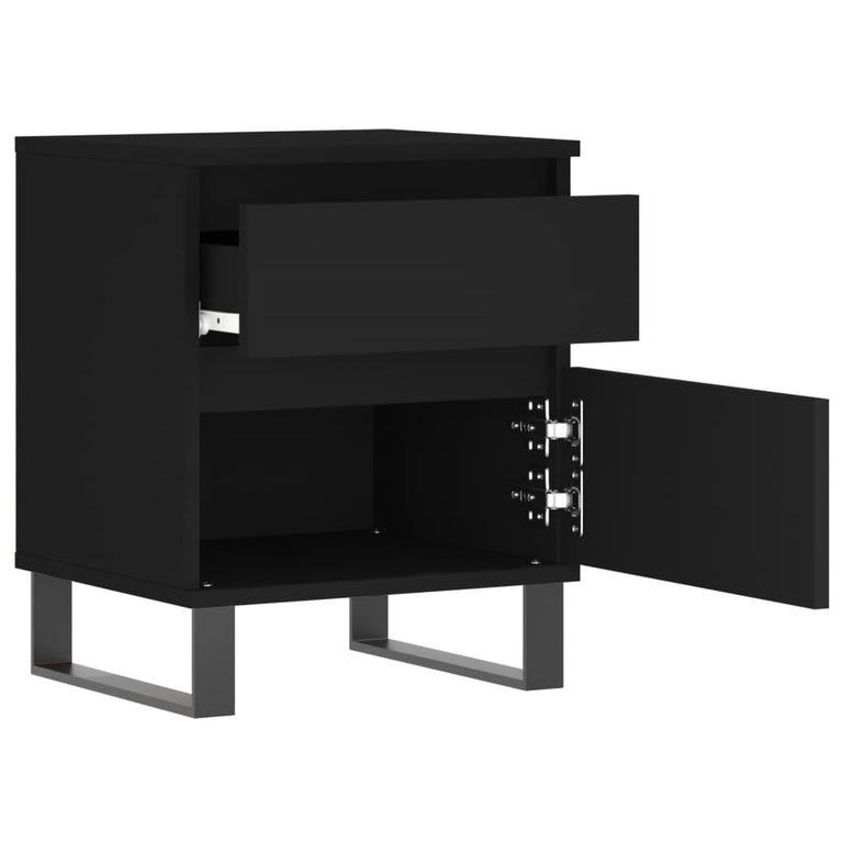 Nachtkastjes 2 st 40x35x50 cm bewerkt hout zwart MeubelReus