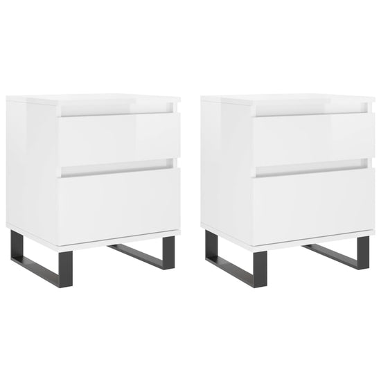 Nachtkastjes 2 st 40x35x50 cm bewerkt hout hoogglans wit MeubelReus