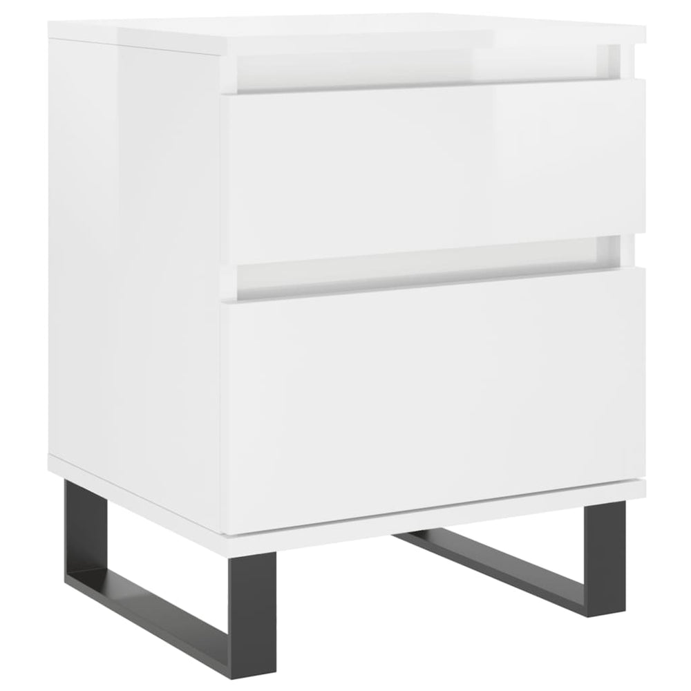 Nachtkastjes 2 st 40x35x50 cm bewerkt hout hoogglans wit MeubelReus
