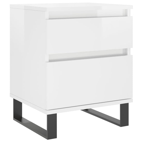 Nachtkastjes 2 st 40x35x50 cm bewerkt hout hoogglans wit MeubelReus