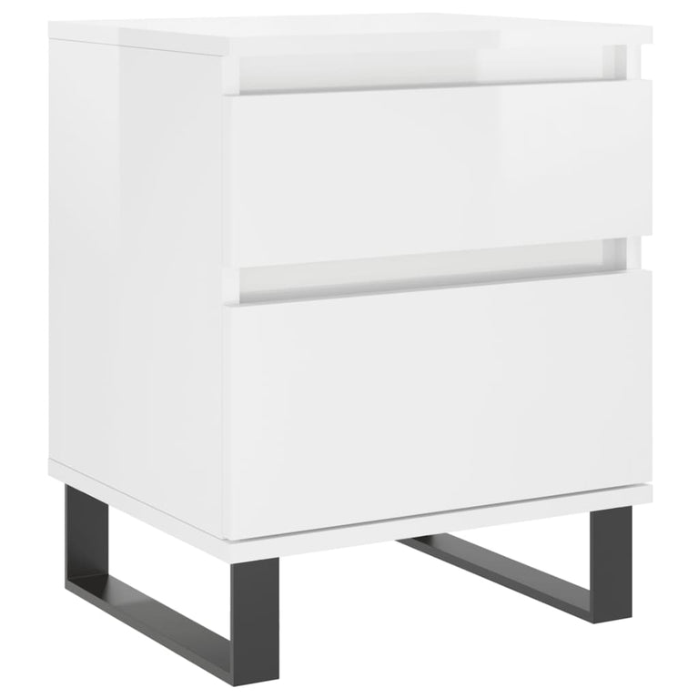 Nachtkastjes 2 st 40x35x50 cm bewerkt hout hoogglans wit MeubelReus