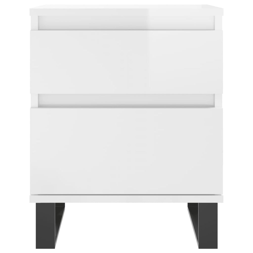 Nachtkastjes 2 st 40x35x50 cm bewerkt hout hoogglans wit MeubelReus