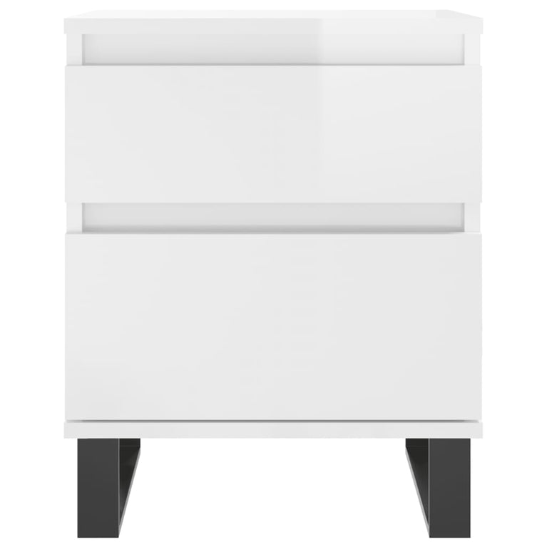 Nachtkastjes 2 st 40x35x50 cm bewerkt hout hoogglans wit MeubelReus