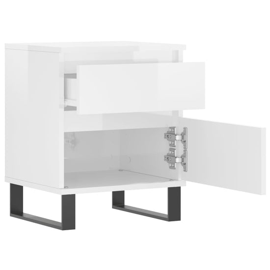 Nachtkastjes 2 st 40x35x50 cm bewerkt hout hoogglans wit MeubelReus