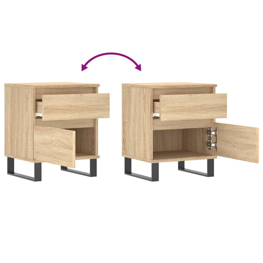 Nachtkastjes 2 st 40x35x50 cm sonoma eikenkleurig MeubelReus