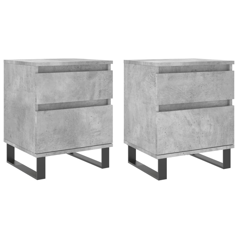 Nachtkastjes 2 st 40x35x50 cm bewerkt hout betongrijs MeubelReus
