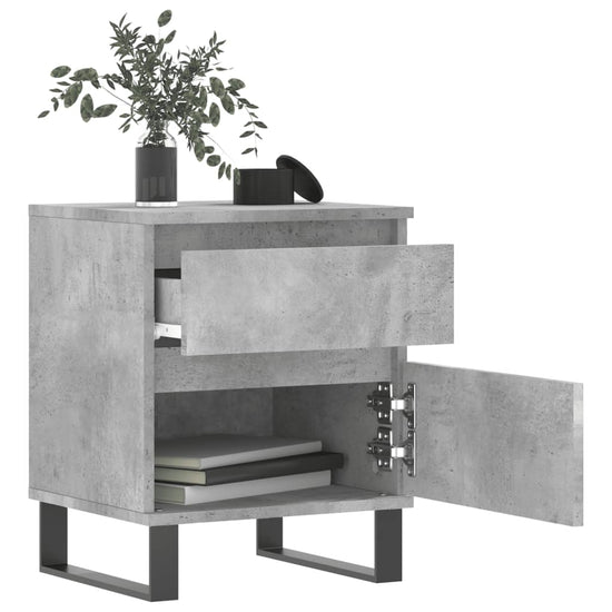 Nachtkastjes 2 st 40x35x50 cm bewerkt hout betongrijs MeubelReus