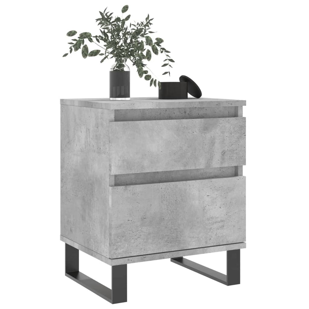 Nachtkastjes 2 st 40x35x50 cm bewerkt hout betongrijs MeubelReus