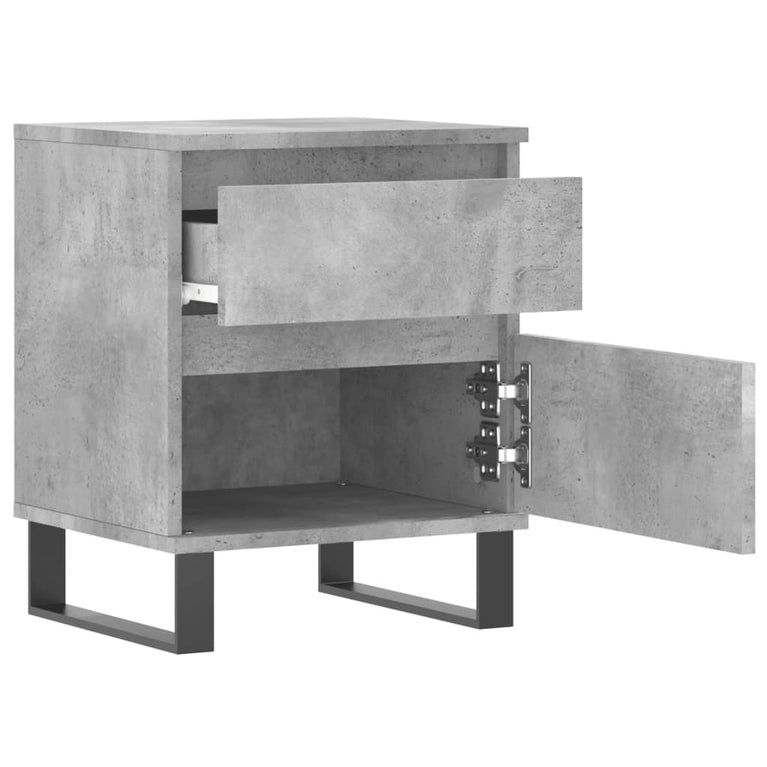 Nachtkastjes 2 st 40x35x50 cm bewerkt hout betongrijs MeubelReus