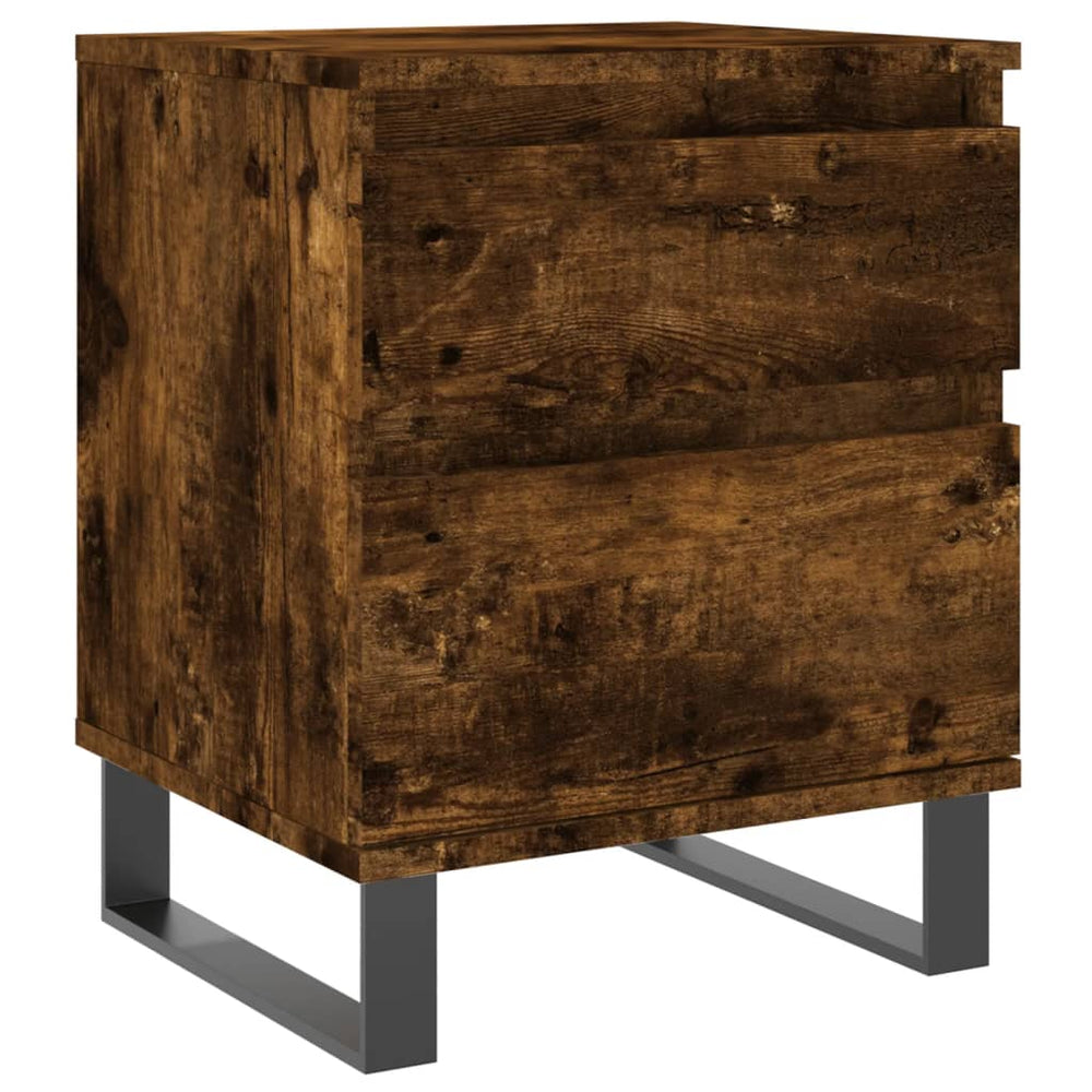 Nachtkastje 40x35x50 cm bewerkt hout gerookt eikenkleurig MeubelReus