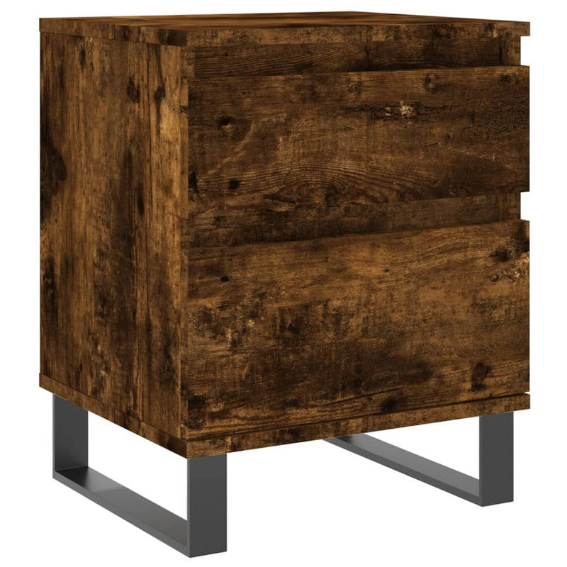 Nachtkastje 40x35x50 cm bewerkt hout gerookt eikenkleurig MeubelReus