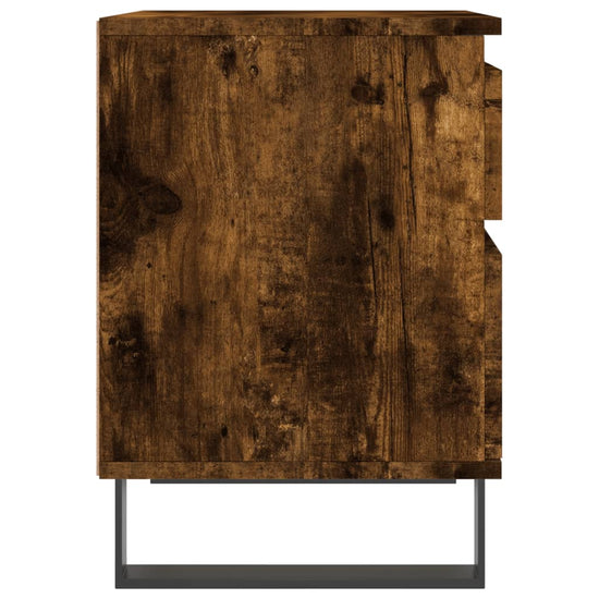 Nachtkastje 40x35x50 cm bewerkt hout gerookt eikenkleurig MeubelReus
