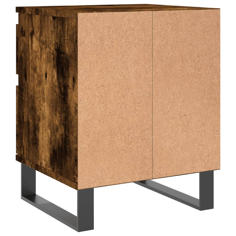 Nachtkastje 40x35x50 cm bewerkt hout gerookt eikenkleurig MeubelReus
