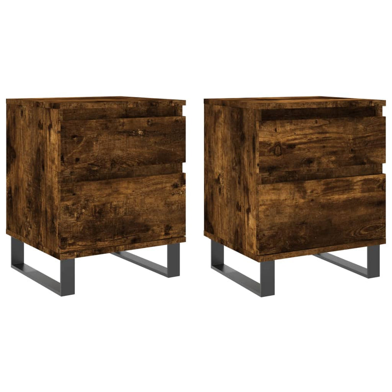 Nachtkastjes 2 st 40x35x50 cm bewerkt hout gerookt eikenkleurig MeubelReus