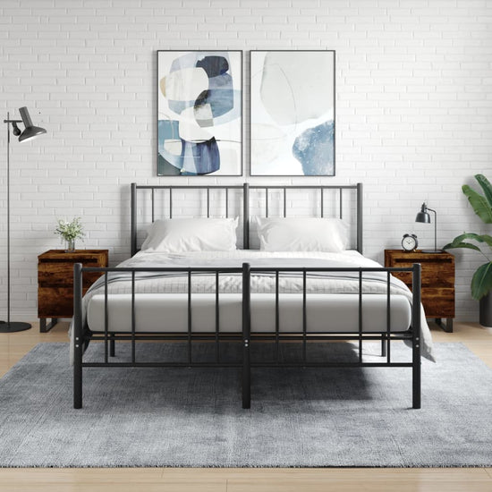 Nachtkastjes 2 st 40x35x50 cm bewerkt hout gerookt eikenkleurig MeubelReus