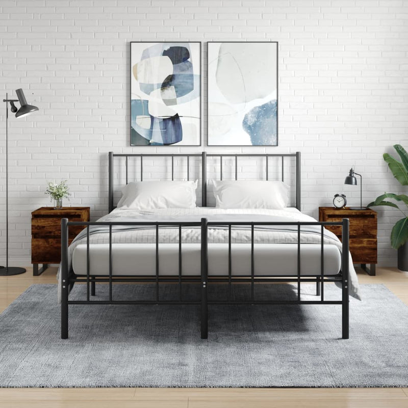Nachtkastjes 2 st 40x35x50 cm bewerkt hout gerookt eikenkleurig MeubelReus