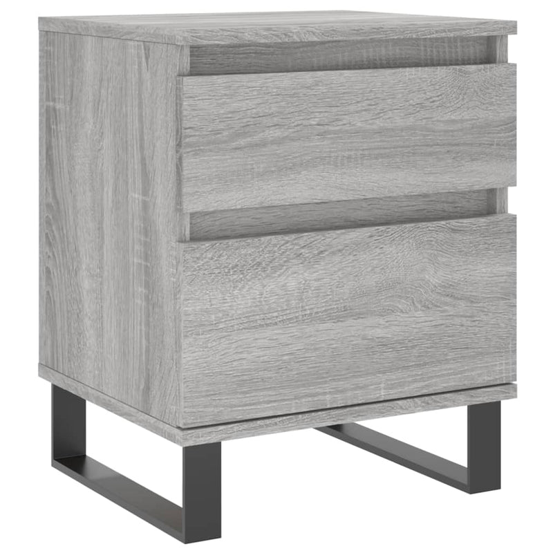 Nachtkastje 40x35x50 cm bewerkt hout grijs sonoma eikenkleurig MeubelReus