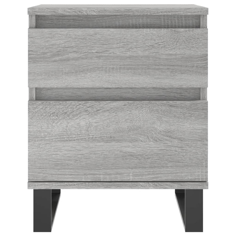 Nachtkastje 40x35x50 cm bewerkt hout grijs sonoma eikenkleurig MeubelReus