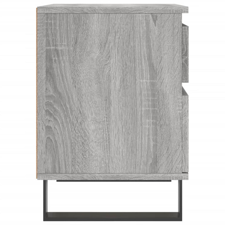 Nachtkastje 40x35x50 cm bewerkt hout grijs sonoma eikenkleurig MeubelReus