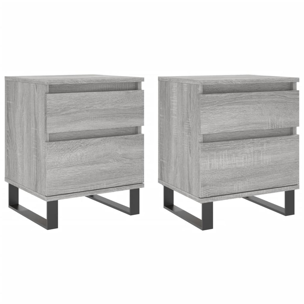 Nachtkastjes 2 st 40x35x50 cm bewerkt hout grijs sonoma eiken MeubelReus