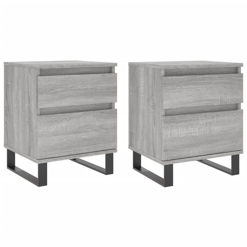 Nachtkastjes 2 st 40x35x50 cm bewerkt hout grijs sonoma eiken MeubelReus