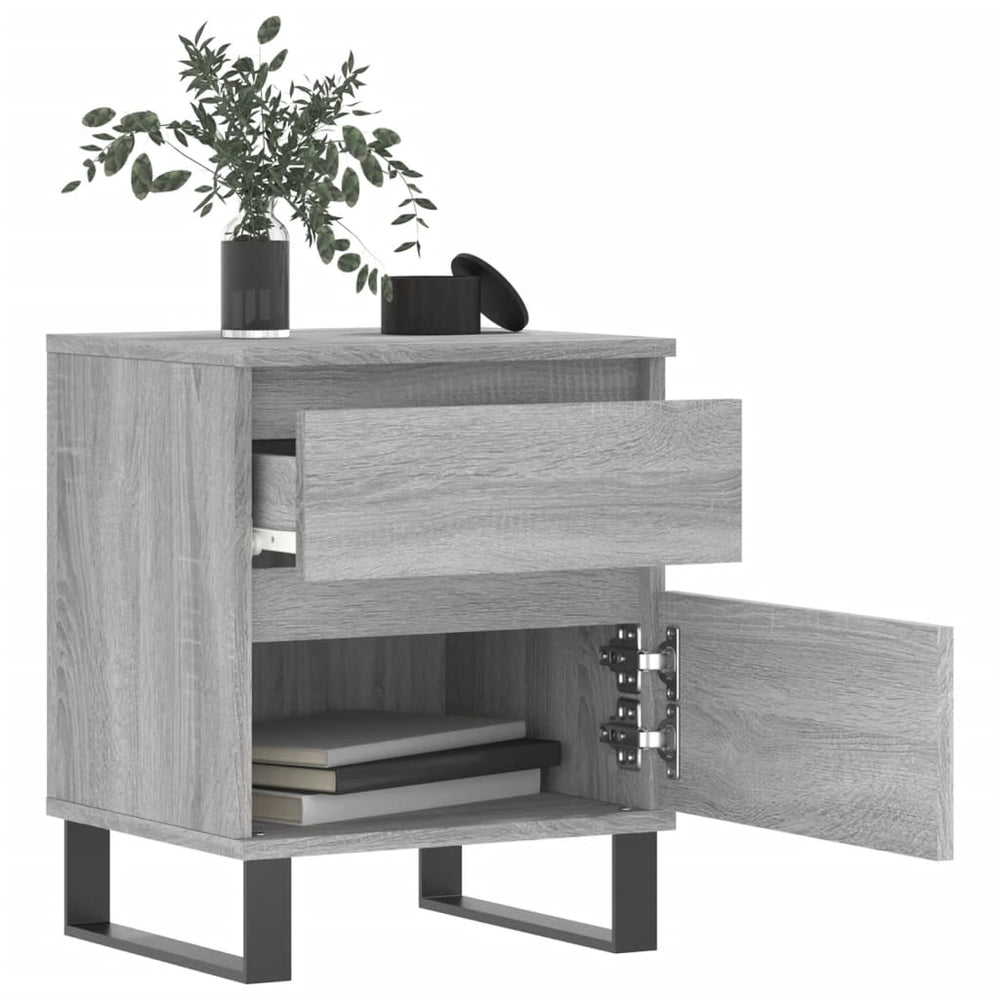 Nachtkastjes 2 st 40x35x50 cm bewerkt hout grijs sonoma eiken MeubelReus